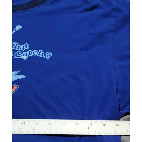Joe Boxer Shirt XL Blue Athletic "What A Catch"‎ Fish Mens - Picture 10 of 10